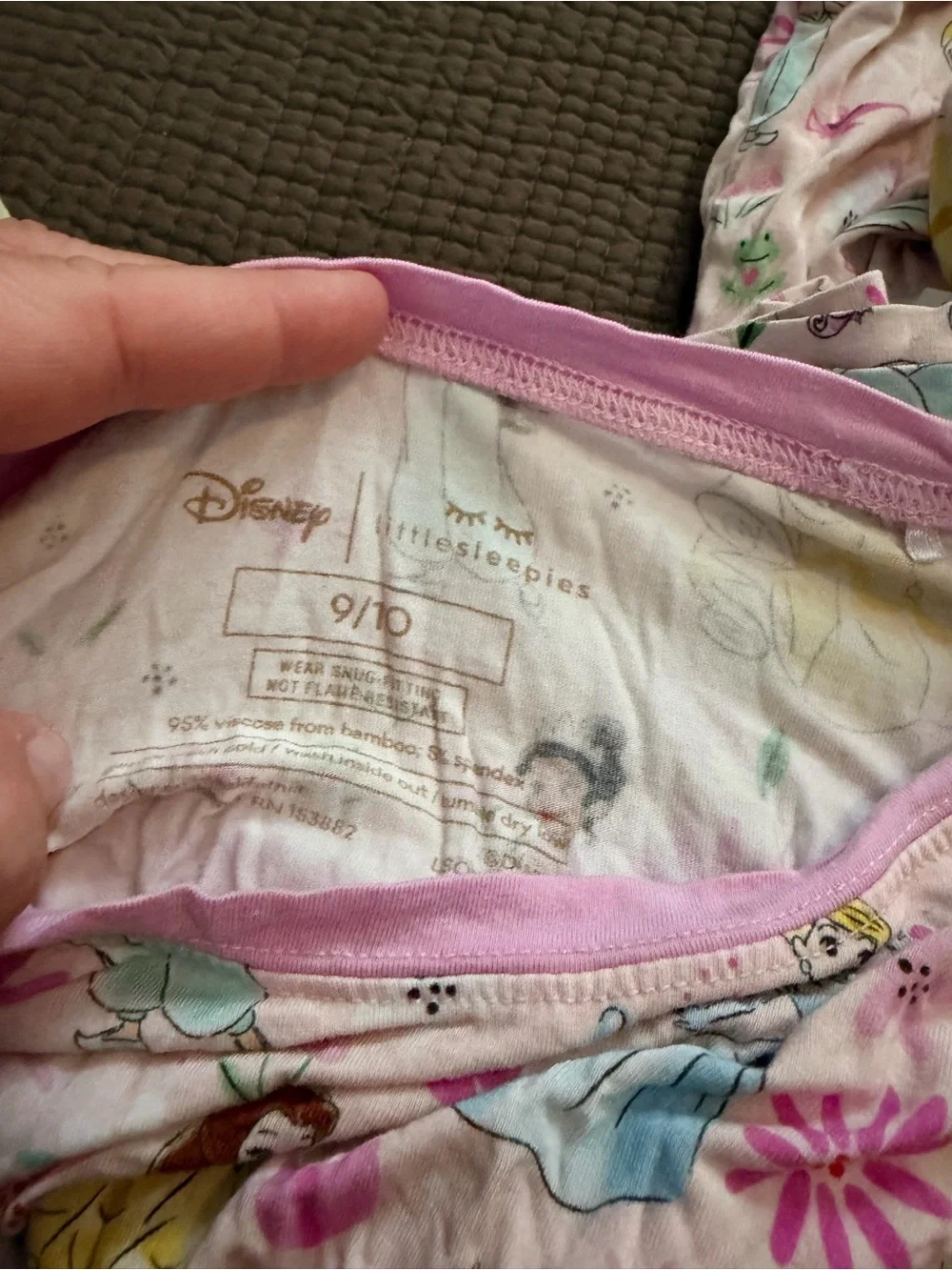 Little Sleepies Pink Disney Princess Floral Pajama Set